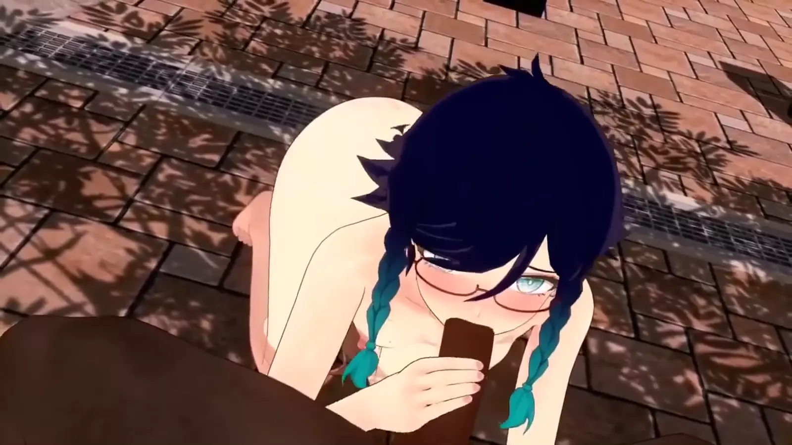 Shaggy character tomcat ejaculating cum inside their feet